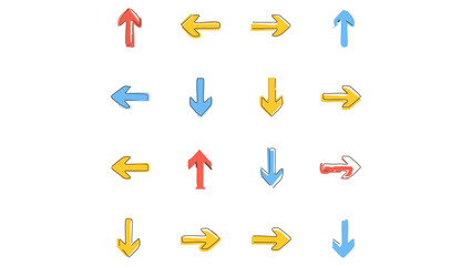 Collection hand drawn arrows. Set simple arrows isolated on white background. Arrow mark icons. Arrow paint