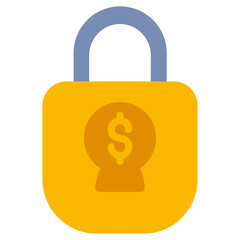 Padlock Flat Icon, Solid Color Flat Icon Symbol