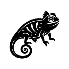 Chameleon silhouette vector