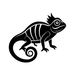 Chameleon silhouette vector