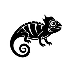 Chameleon silhouette vector