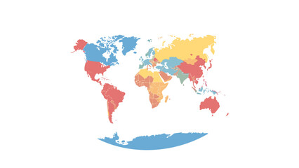 Obraz premium Illustration of a Colored map of world 