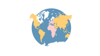 Obraz premium Illustration of a Colored map of world 