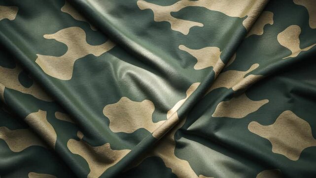 Texture of soiled military camouflage fabric. Combat protective camo for background.