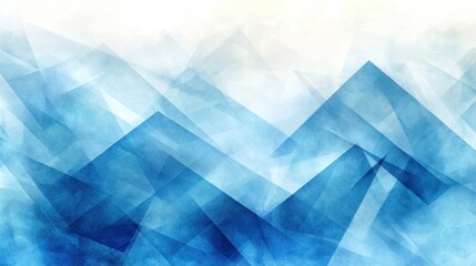 Abstract Blue Mountain Range: A Serene Watercolor Digital Art