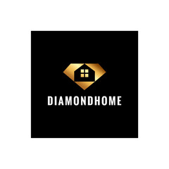 Gold Diamond House Logo on Black Background