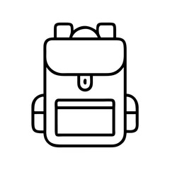 Backpack vector icon school bag rucksack travel luggage hiking pack outline design