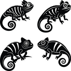 Chameleon silhouette vector