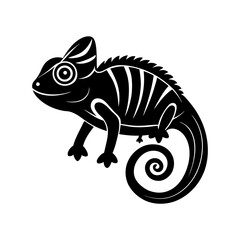 Chameleon silhouette vector