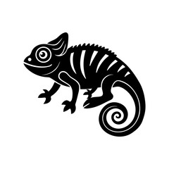 Chameleon silhouette vector