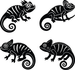 Chameleon silhouette vector