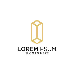 Gold Geometric Cube Logo Design on White Background