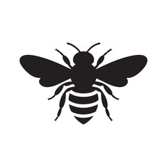 Black bee icon silhouette. Bee icon symbol. Vector illustration eps 10