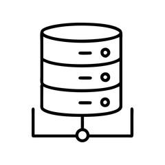 Database server icon vector illustration for data storage and network connection design