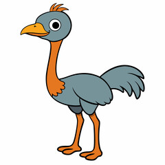 ostrich cartoon isolated on white