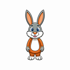 rabbit, bunny, easter, cartoon, animal, hare, illustration, vector, baby, pink, fun, cute, art, holiday, spring, white, happy, isolated, animals, pet, carrot, character, ears, toy, easter bunny