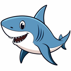 shark cartoon isolated on white