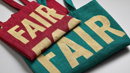 Promoting fair practices, two reusable shopping bags for ethical and sustainable choices
