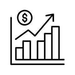 Financial growth chart with dollar symbol showing business success and profit increase
