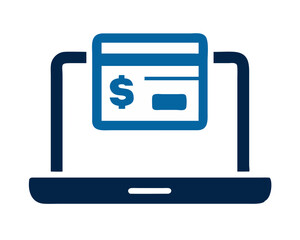 Online Payment Icon Displayed on Laptop Screen  