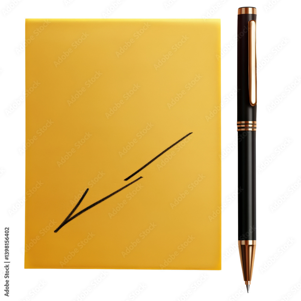 Poster an elegant pen resting on a crisp piece of paper with a soft focus creating an atmosphere of profess