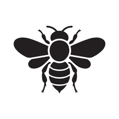 Black bee icon silhouette. Bee icon symbol. Vector illustration eps 10