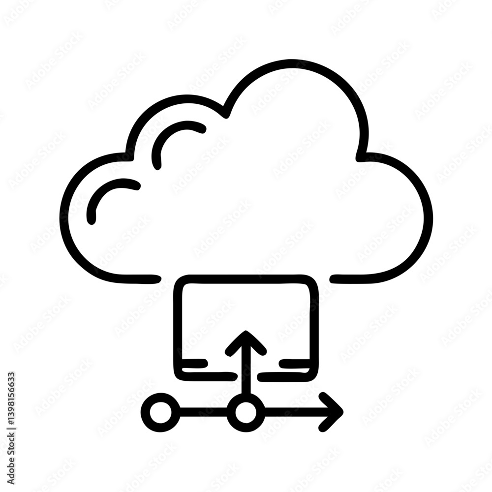 Poster cloud computing data transfer diagram for network storage and backup services