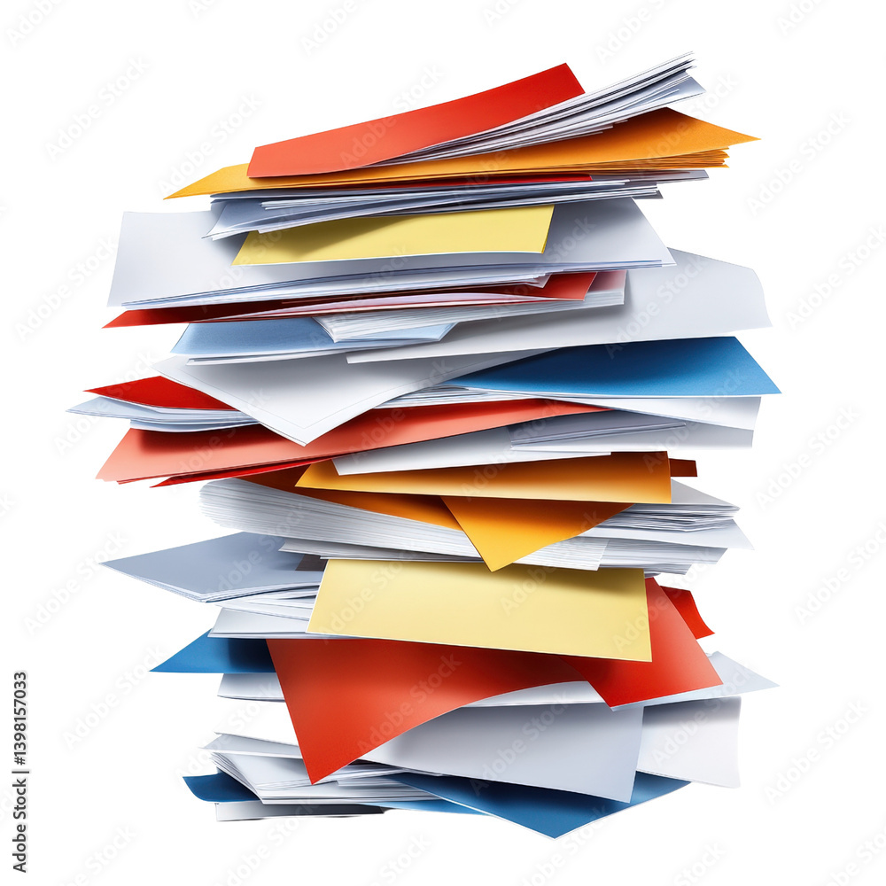 Poster a neatly stacked pile of white papers on a surface creating a clean and organized workspace ideal fo