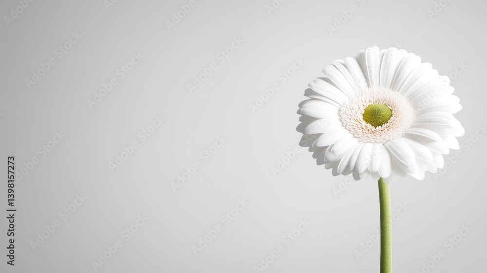 Poster gerbera daisy minimalist style high-resolution soft lighting vertical close-up view delicate petals 