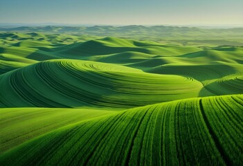 Obraz premium Agricultural Patterns in Palouse, Washington