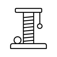 Cat tree scratching post with dangling ball toy for kitten pet furniture vector