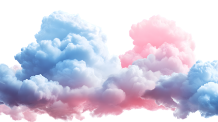 Abstract Pink and Blue Clouds on White Background - Creative and Versatile Design Element