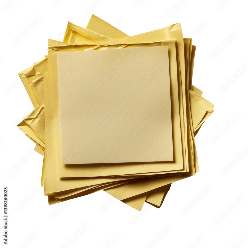 Poster a neatly organized stack of bright yellow paper sheets ready for notes, crafts, and creative project