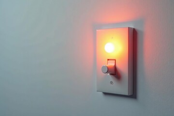 A light switch flipped to the "on" position, isolated on white , residential, technology, on