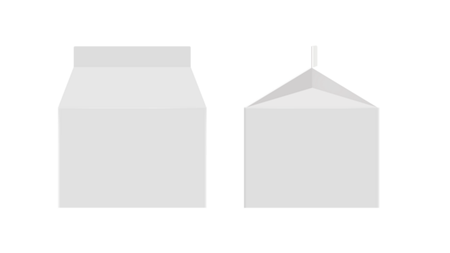 Empty packaging box design featuring rectangular carton and triangular carton, ideal for various products