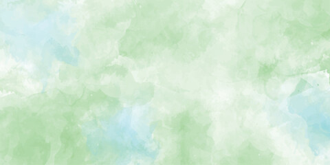 Abstract green color clouds background, Vibrant clear green texture with puffy and blurry natural grunge light mint green watercolor background clouds texture backdrop