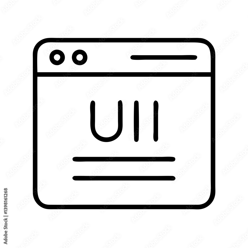 Poster ui design interface outline icon for website and application development process