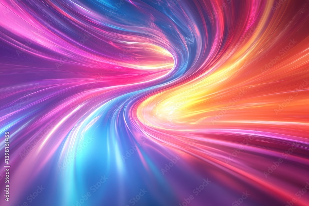 Poster vibrant swirl of colors creating an abstract digital art pattern in a cosmic space setting