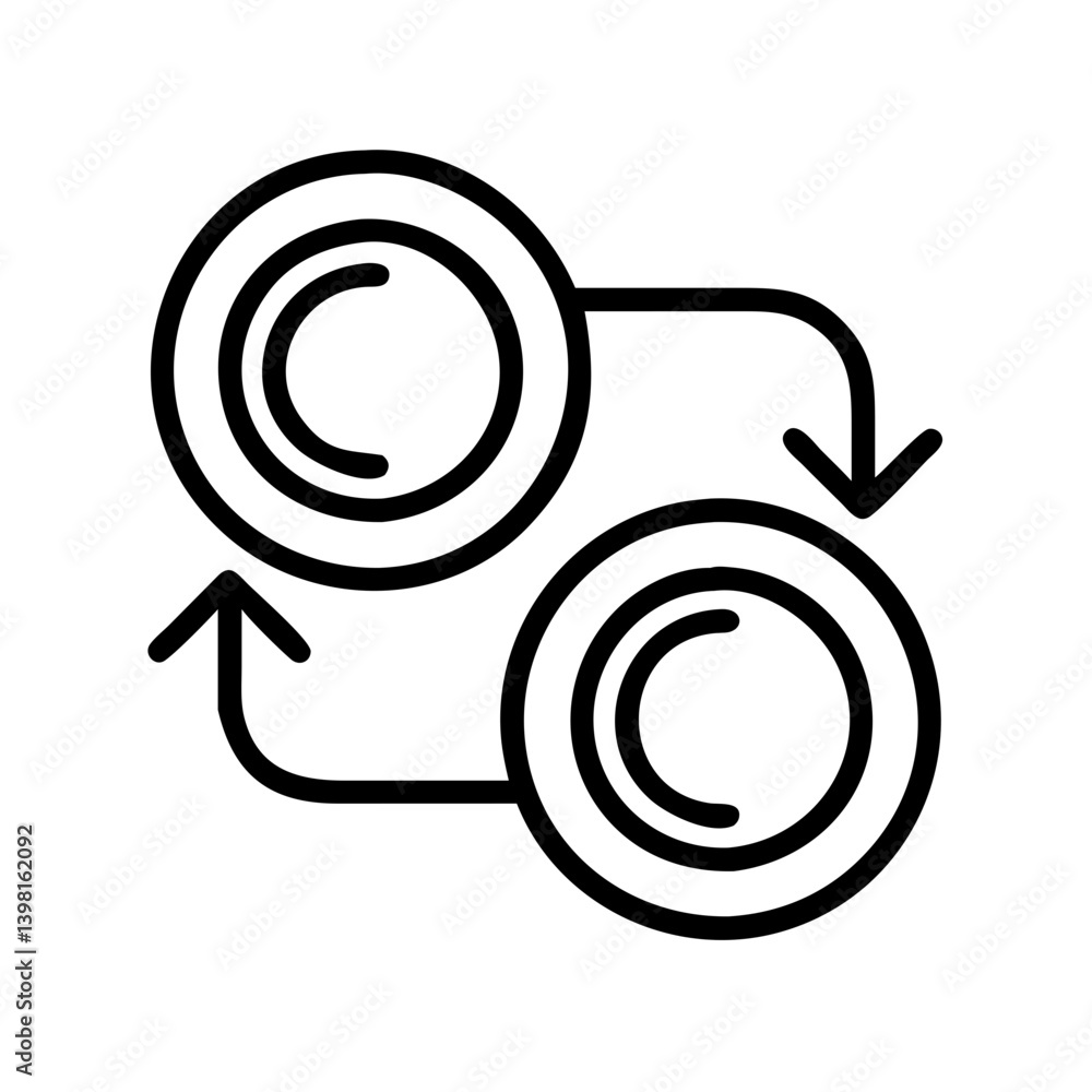 Poster process flow diagram icon vector illustration for workflow and data exchange use