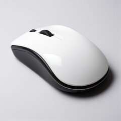 Sleek Two-Toned Peripheral: An Ergonomic Wireless Computer Mouse Device Displayed with Precision in a Studio Composition