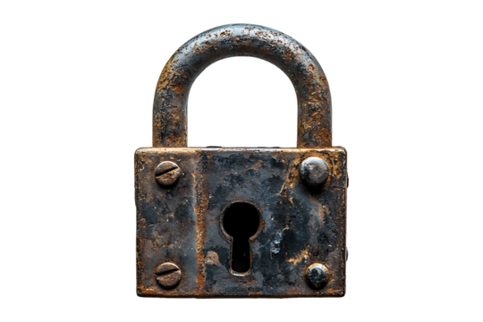 The Enigmatic Fusion of Combination Padlock and Lock isolated on transparent background
