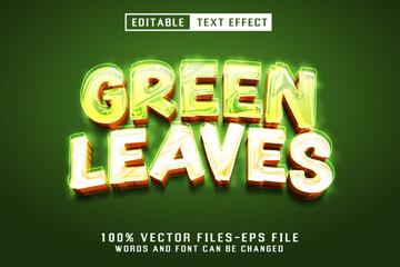 Green Leaves 3d Text - Editable Text Effect
