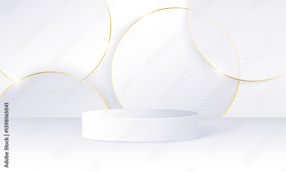 Aufkleber abstract minimal scene. minimal podium with soft material base. soft podium stages and product showc