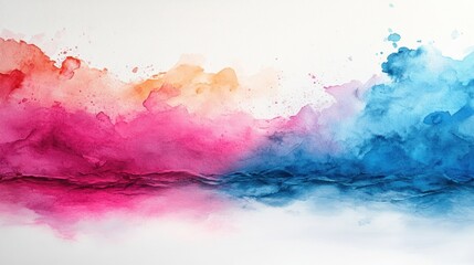 Obraz premium Abstract Watercolor Landscape: A Symphony of Hues