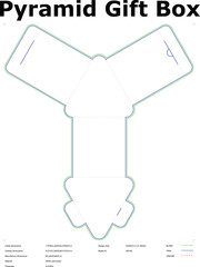 Pyramid Gift Box Die Cut Template Vector Layout For Printing Packaging Design