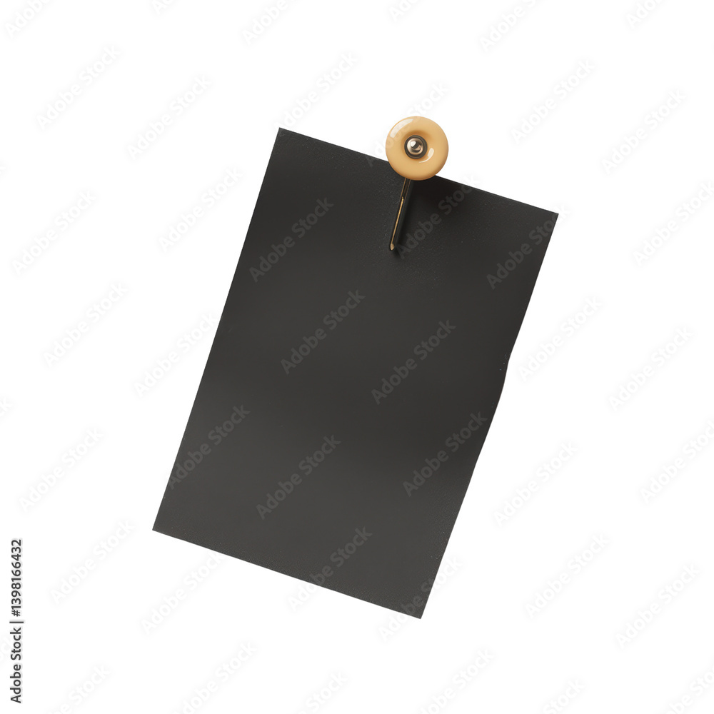Poster a black piece of paper with a wooden handle creating a unique contrast for artistic and creative app