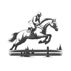 Fototapeta premium Equestrian jumping horse fence competition design