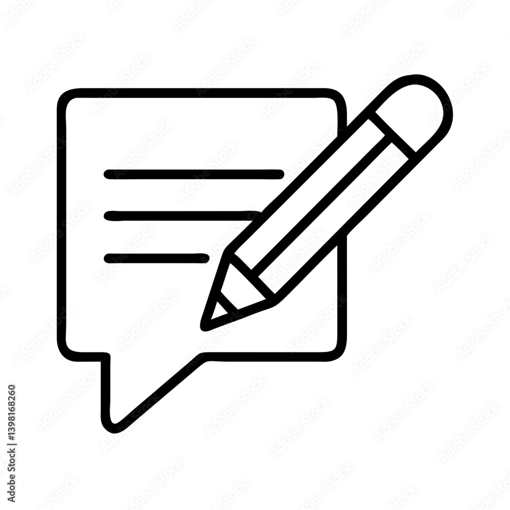 Poster write a message icon vector illustration for social media post and comment design