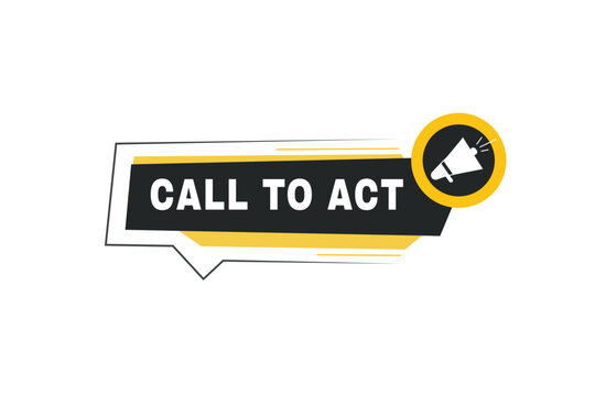 Call to action banner modern template with megaphone Vector label colorful design. Web element or announcement design.