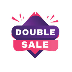 Double sale banner symbol isolated speech template. Vector isolated for announce, business Advertising.